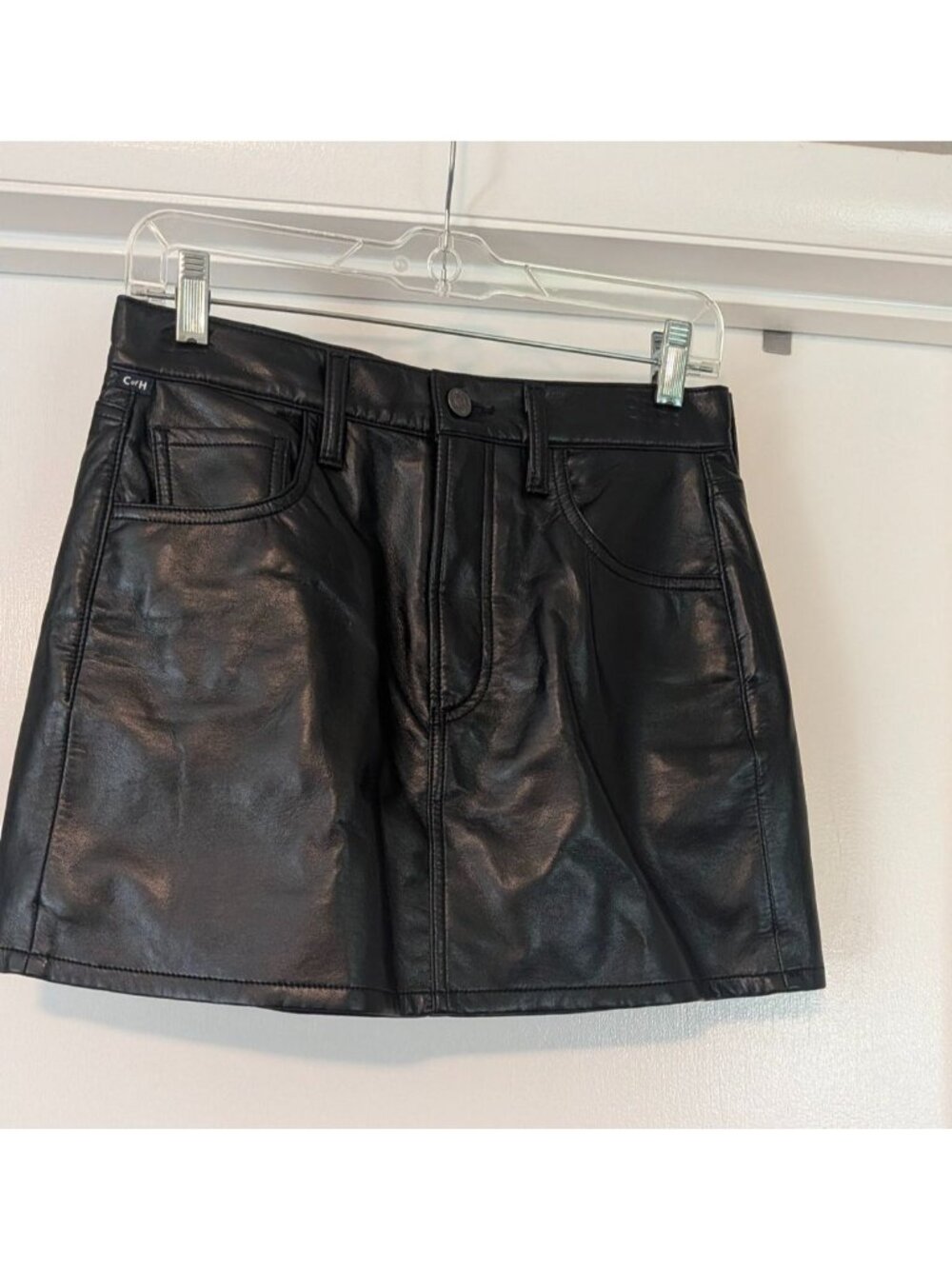 Citizens of Humanity Beatnik Mini Skirt Leather blend sz 25 black
